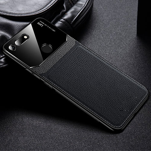 Soft Silicone Gel Leather Snap On Case Cover H01 for Huawei Honor View 20 Black