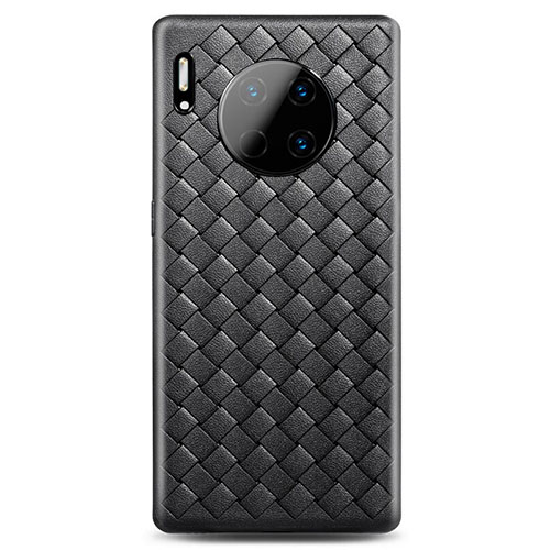 Soft Silicone Gel Leather Snap On Case Cover H01 for Huawei Mate 30 Pro 5G Black