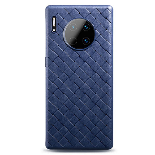 Soft Silicone Gel Leather Snap On Case Cover H01 for Huawei Mate 30 Pro 5G Blue