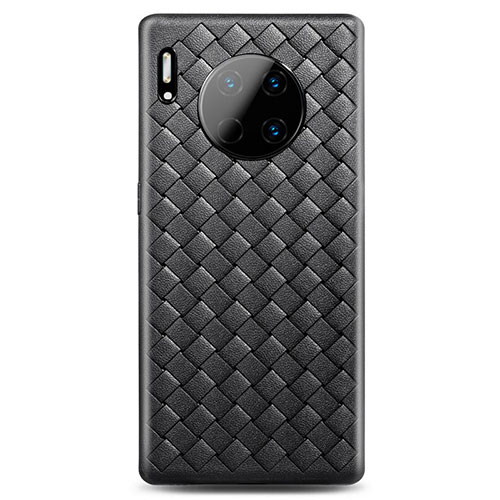 Soft Silicone Gel Leather Snap On Case Cover H01 for Huawei Mate 30 Pro Black