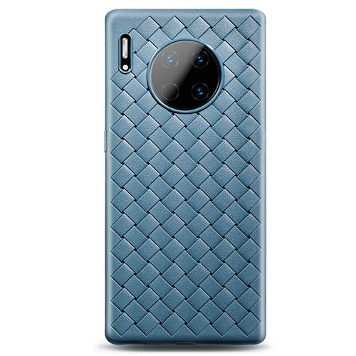 Soft Silicone Gel Leather Snap On Case Cover H01 for Huawei Mate 30E Pro 5G Sky Blue