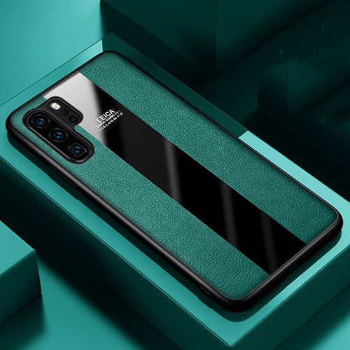 Soft Silicone Gel Leather Snap On Case Cover H01 for Huawei P30 Pro Green