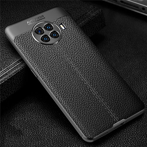 Soft Silicone Gel Leather Snap On Case Cover H01 for Oppo Ace2 Black