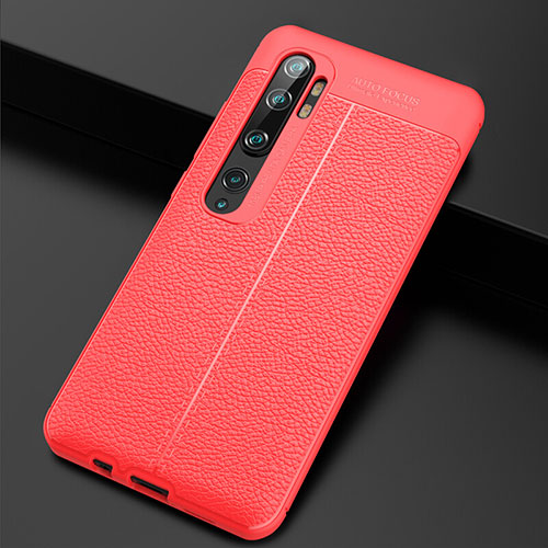 Soft Silicone Gel Leather Snap On Case Cover H01 for Xiaomi Mi Note 10 Pro Red