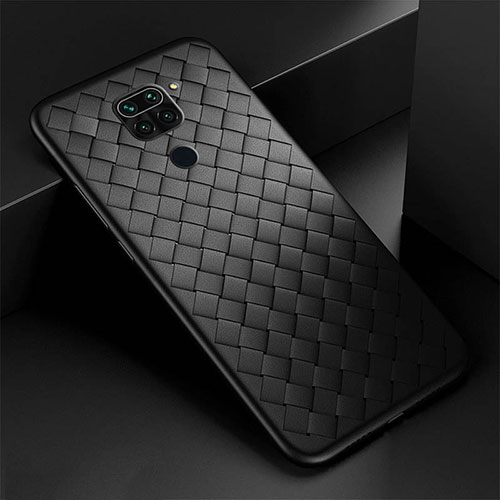 Soft Silicone Gel Leather Snap On Case Cover H01 for Xiaomi Redmi 10X 4G Black