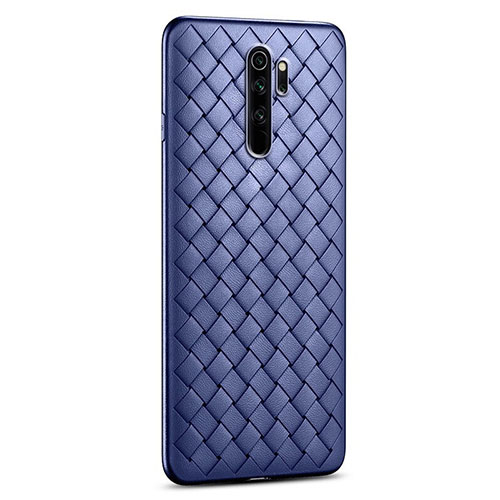 Soft Silicone Gel Leather Snap On Case Cover H01 for Xiaomi Redmi Note 8 Pro Blue