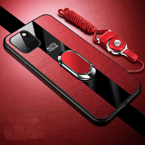 Soft Silicone Gel Leather Snap On Case Cover H02 for Apple iPhone 11 Pro Red