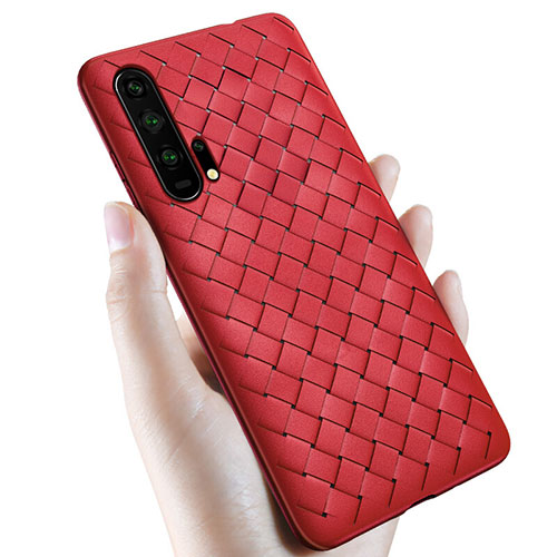 Soft Silicone Gel Leather Snap On Case Cover H02 for Huawei Honor 20 Pro Red