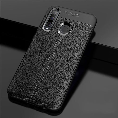 Soft Silicone Gel Leather Snap On Case Cover H02 for Huawei Honor 20E Black