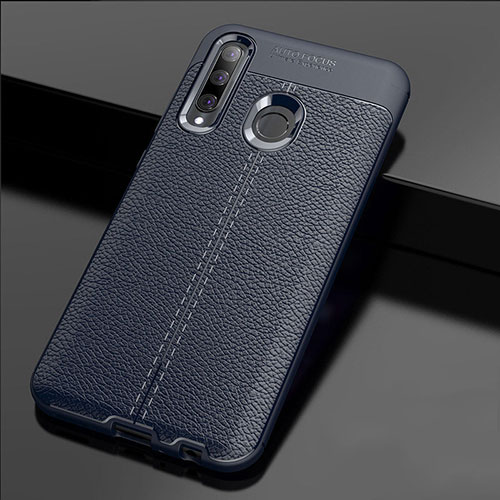 Soft Silicone Gel Leather Snap On Case Cover H02 for Huawei Honor 20i Blue