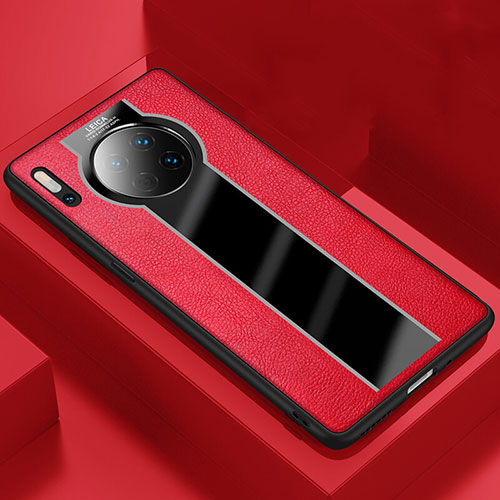 Soft Silicone Gel Leather Snap On Case Cover H02 for Huawei Mate 30 Red