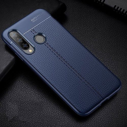 Soft Silicone Gel Leather Snap On Case Cover H02 for Huawei P30 Lite Blue