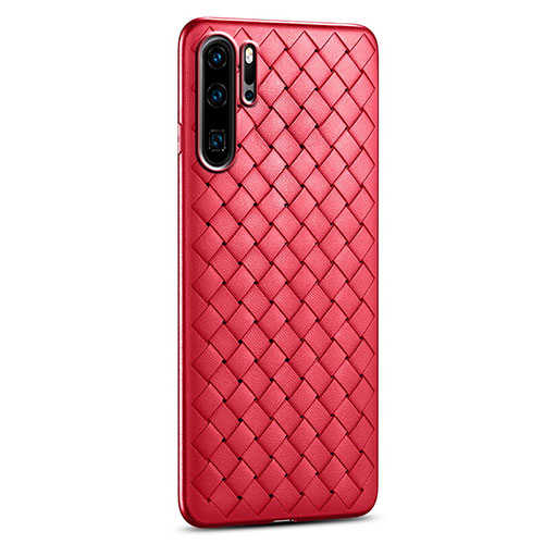 Soft Silicone Gel Leather Snap On Case Cover H02 for Huawei P30 Pro New Edition Red