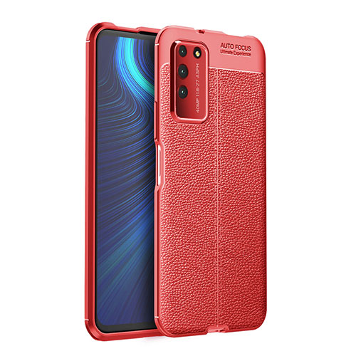 Soft Silicone Gel Leather Snap On Case Cover H03 for Huawei Honor X10 5G Red