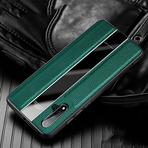 Soft Silicone Gel Leather Snap On Case Cover H03 for Huawei Nova 5 Pro Green