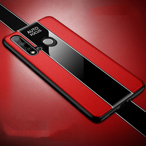 Soft Silicone Gel Leather Snap On Case Cover H03 for Huawei Nova 5i Red