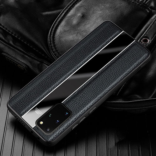 Soft Silicone Gel Leather Snap On Case Cover H03 for Samsung Galaxy S20 Plus 5G Black