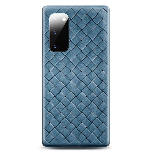 Soft Silicone Gel Leather Snap On Case Cover H03 for Samsung Galaxy S20 Sky Blue