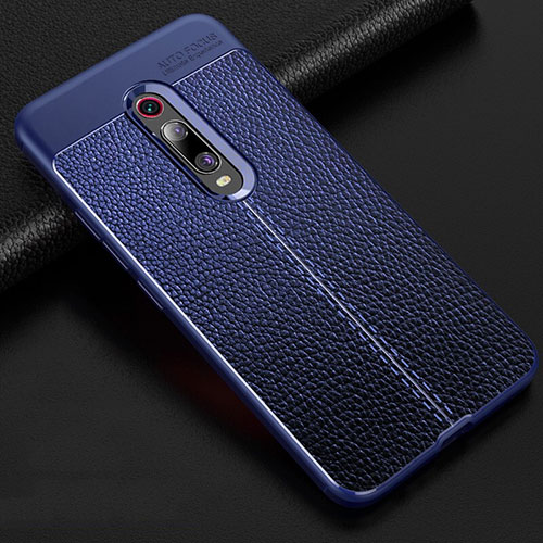 Soft Silicone Gel Leather Snap On Case Cover H03 for Xiaomi Mi 9T Blue