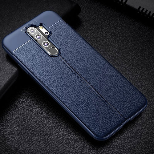 Soft Silicone Gel Leather Snap On Case Cover H03 for Xiaomi Redmi Note 8 Pro Blue
