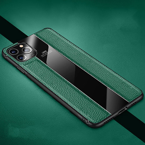 Soft Silicone Gel Leather Snap On Case Cover H04 for Apple iPhone 11 Pro Max Green