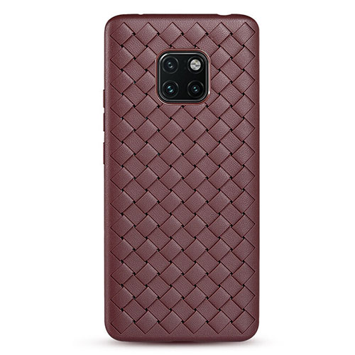 Soft Silicone Gel Leather Snap On Case Cover H04 for Huawei Mate 20 Pro Brown
