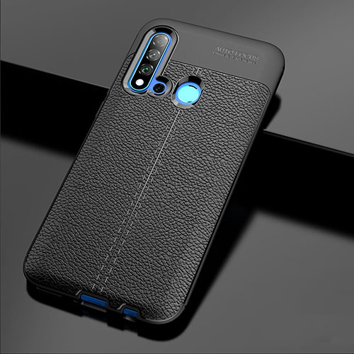 Soft Silicone Gel Leather Snap On Case Cover H04 for Huawei Nova 5i Black
