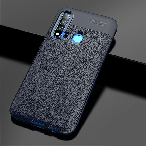 Soft Silicone Gel Leather Snap On Case Cover H04 for Huawei Nova 5i Blue