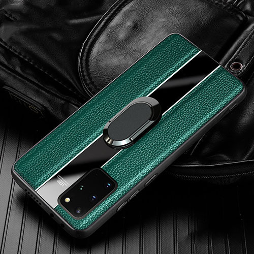 Soft Silicone Gel Leather Snap On Case Cover H04 for Samsung Galaxy S20 Plus Green