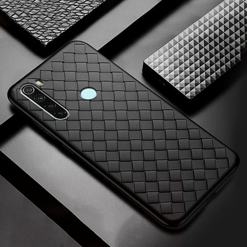 Soft Silicone Gel Leather Snap On Case Cover H04 for Xiaomi Redmi Note 8T Black