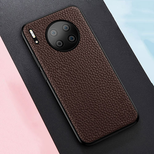 Soft Silicone Gel Leather Snap On Case Cover H05 for Huawei Mate 30 Pro 5G Brown