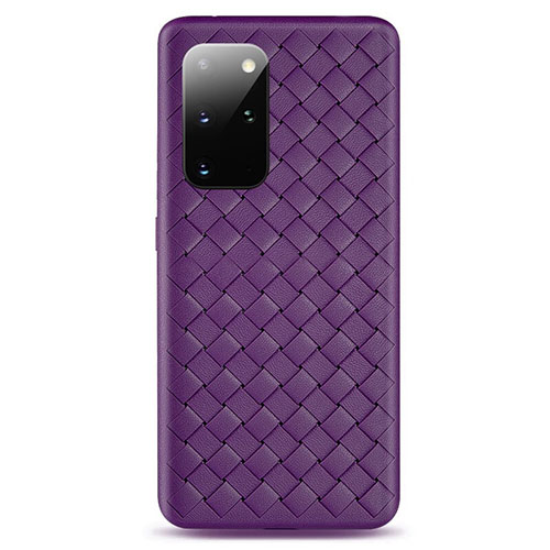 Soft Silicone Gel Leather Snap On Case Cover H05 for Samsung Galaxy S20 Plus 5G Purple