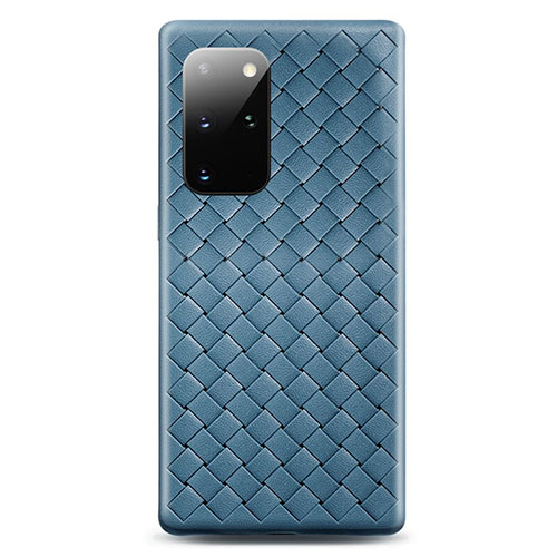 Soft Silicone Gel Leather Snap On Case Cover H05 for Samsung Galaxy S20 Plus 5G Sky Blue