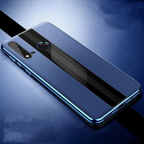 Soft Silicone Gel Leather Snap On Case Cover H06 for Huawei Nova 5i Blue