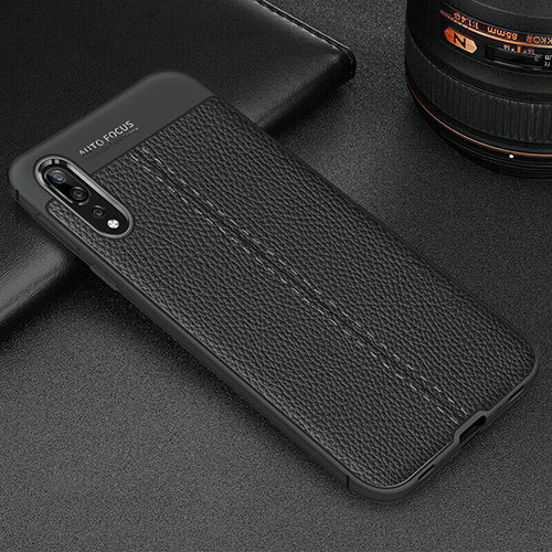 Soft Silicone Gel Leather Snap On Case Cover H07 for Huawei P20 Pro Dark Gray
