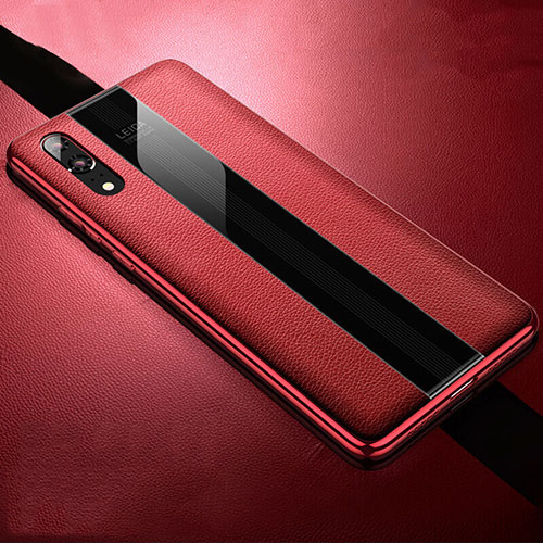 Soft Silicone Gel Leather Snap On Case Cover H07 for Huawei P20 Red