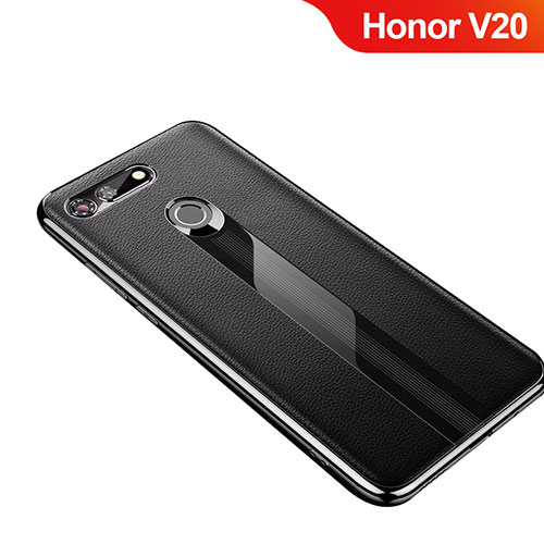 Soft Silicone Gel Leather Snap On Case Cover M01 for Huawei Honor View 20 Black