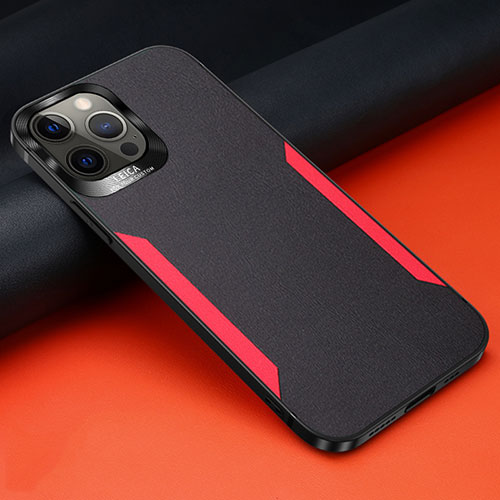 Soft Silicone Gel Leather Snap On Case Cover N01 for Apple iPhone 12 Pro Black