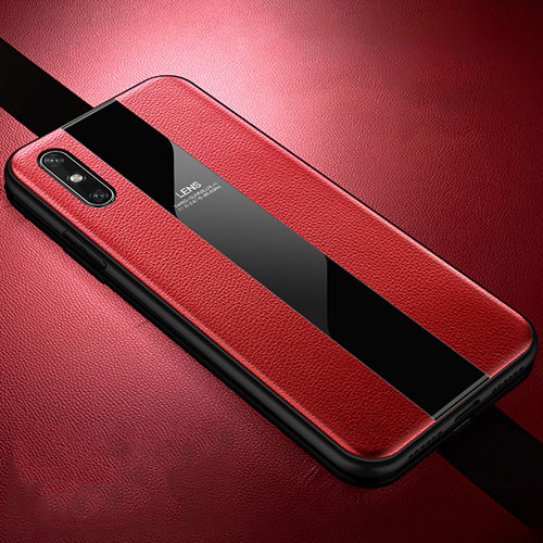 Soft Silicone Gel Leather Snap On Case Cover S01 for Huawei Enjoy 10e Red