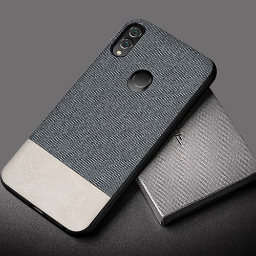 Soft Silicone Gel Leather Snap On Case Cover S01 for Huawei Honor 10 Lite Gray