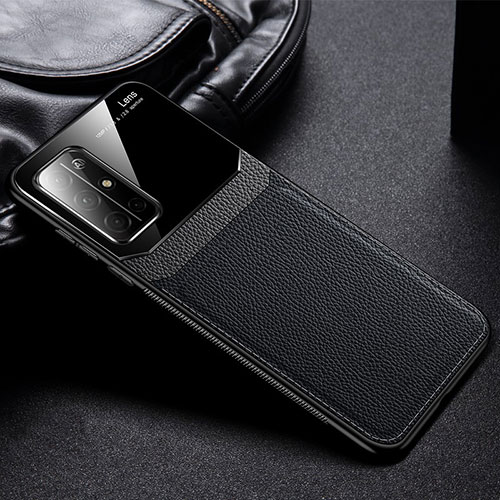 Soft Silicone Gel Leather Snap On Case Cover S01 for Huawei Honor 30S Black
