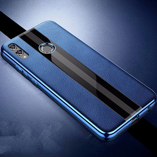 Soft Silicone Gel Leather Snap On Case Cover S01 for Huawei Honor 8X Blue
