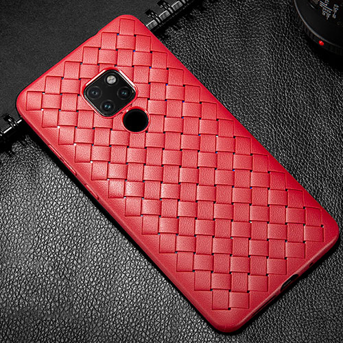 Soft Silicone Gel Leather Snap On Case Cover S01 for Huawei Mate 20 Red