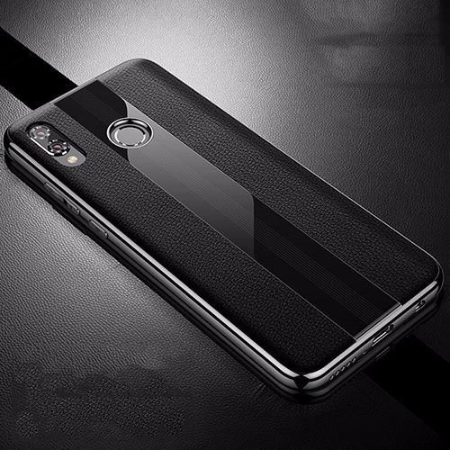 Soft Silicone Gel Leather Snap On Case Cover S01 for Huawei Nova 3i Black