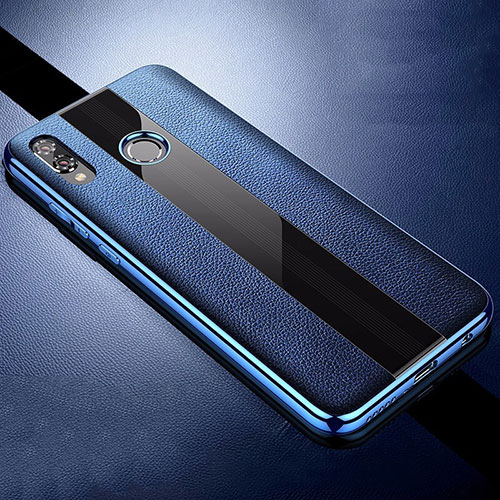 Soft Silicone Gel Leather Snap On Case Cover S01 for Huawei Nova 3i Blue