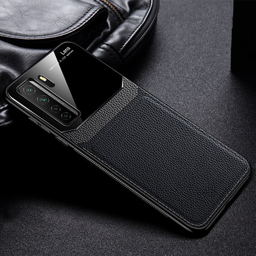Soft Silicone Gel Leather Snap On Case Cover S01 for Huawei Nova 7 SE 5G Black