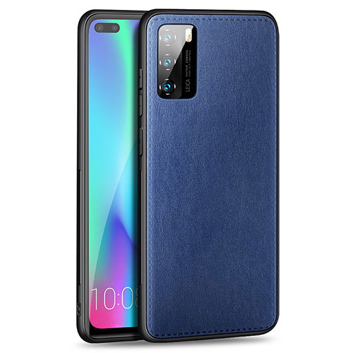 Soft Silicone Gel Leather Snap On Case Cover S01 for Huawei P40 Blue