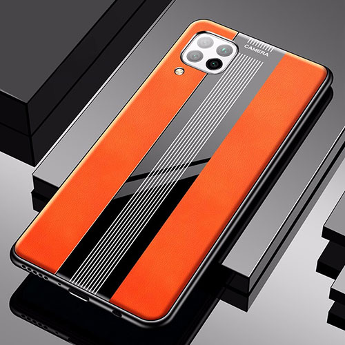 Soft Silicone Gel Leather Snap On Case Cover S01 for Huawei P40 Lite Orange