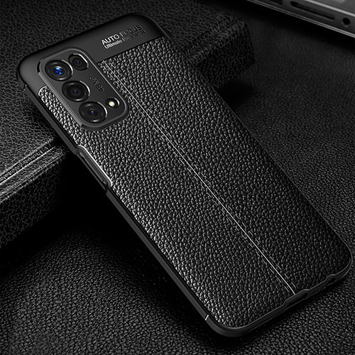 Soft Silicone Gel Leather Snap On Case Cover S01 for OnePlus Nord N200 5G Black