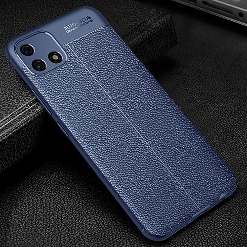 Soft Silicone Gel Leather Snap On Case Cover S01 for Oppo A16K Blue